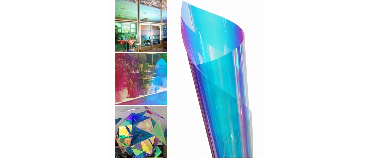 Decorative adhesive film for glass