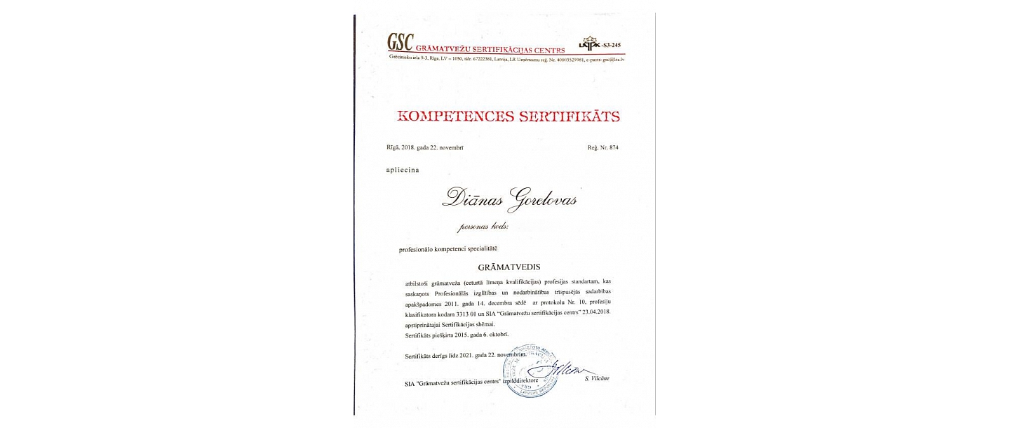 Apliecinājums sertifikāts