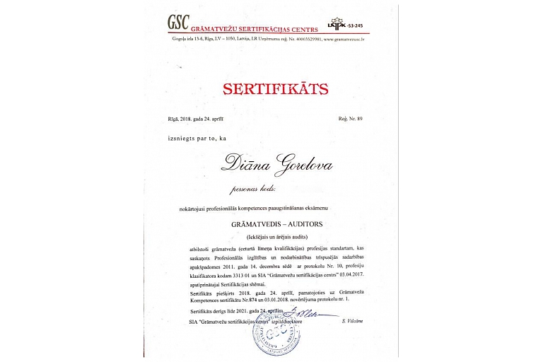 Grāmatvedības sertifikāts