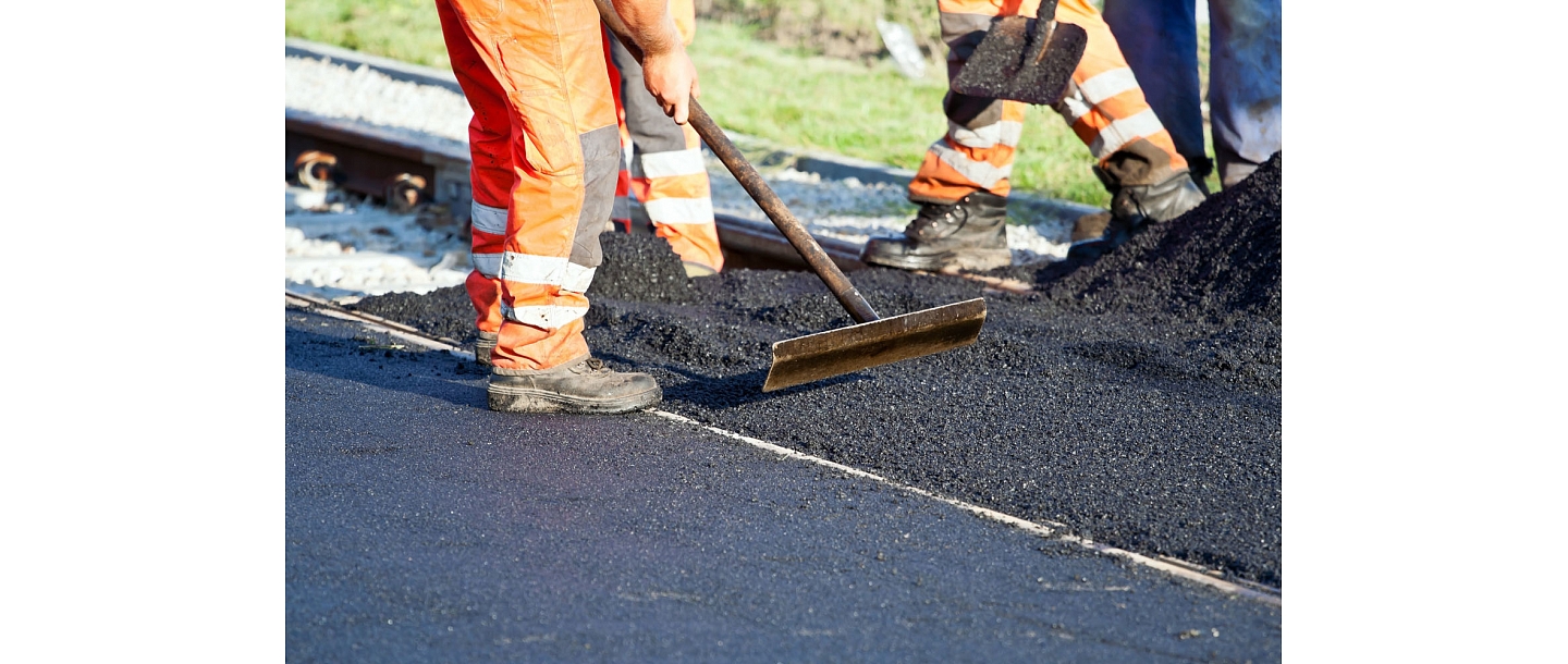 Asphalt-paving works