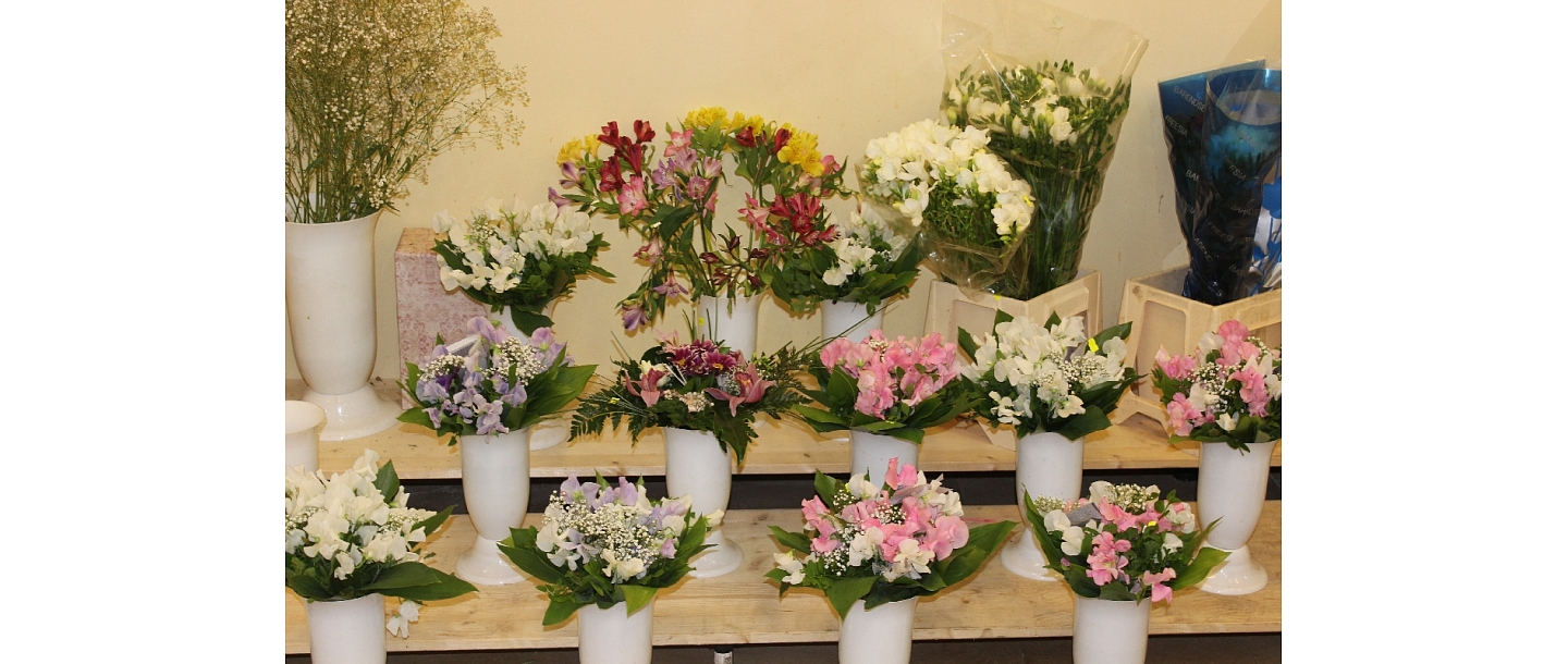 A large selection of fresh flowers