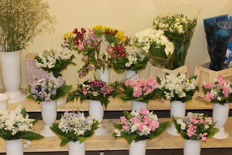 A large selection of fresh flowers