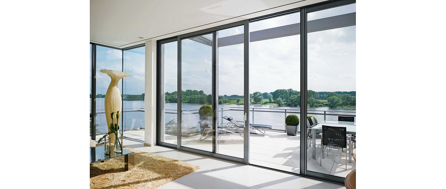 Sliding glass aluminum doors