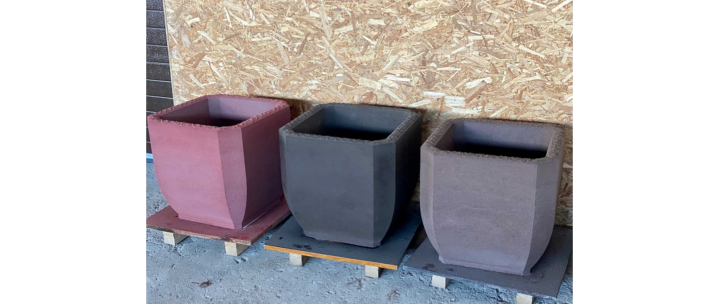 concrete flower pots