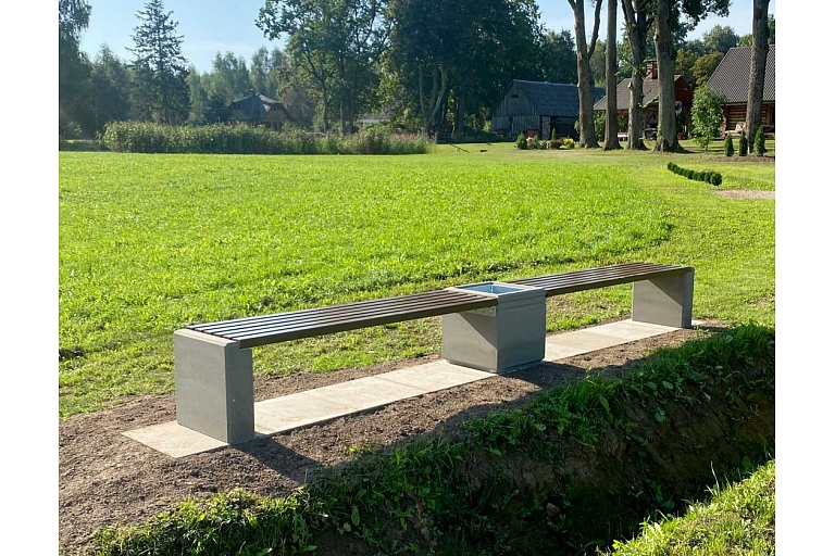 bench complete with waste bin