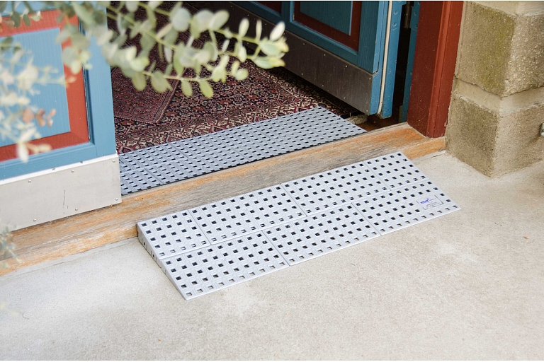Folding ramp.
