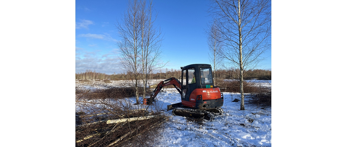 Mini excavator work on construction sites