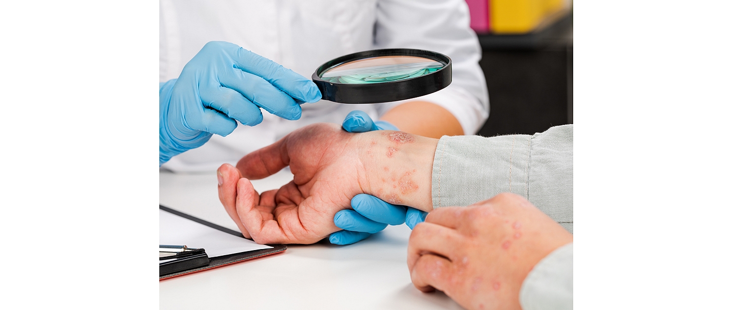 Performs diagnostics of complex skin diseases