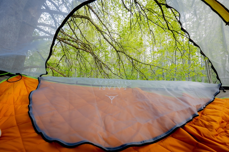 Inside the tent