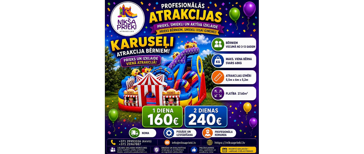 Atrakcija bērniem Karuseļi