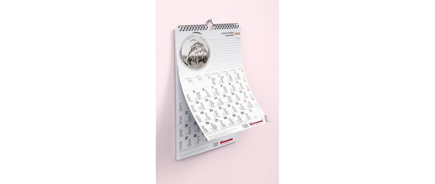 Wall calendar with extension