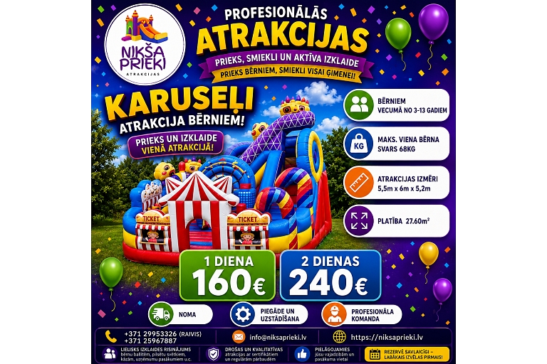 Atrakcija bērniem Karuseļi