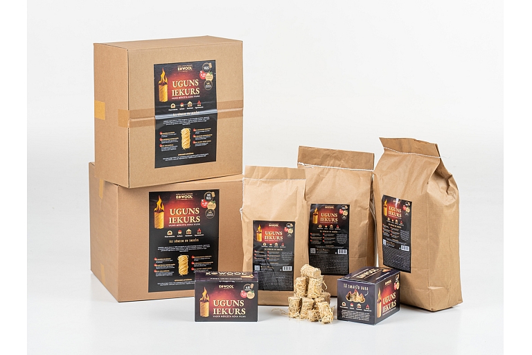 Fire starter - wax-soaked wood wool