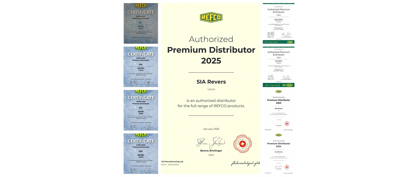 SIA FIRMA &quot;REVERS&quot; is the authorized distributor of REFCO MANUFACTURING premium
