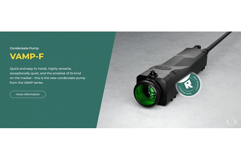 The smallest condensate pump VAMP-F, manufactured by REFCO MANUFACTURING LTD, In Switzerland