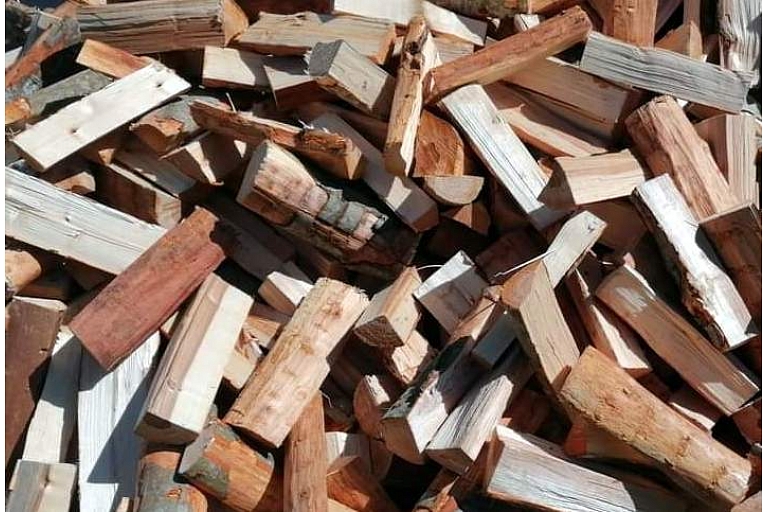 Broken firewood in Cesis