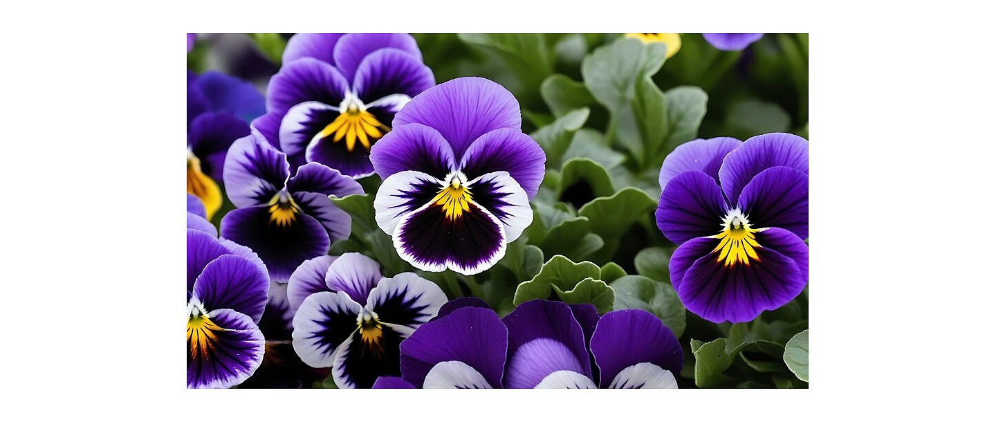 Purpura un baltās krāsas vijolītes