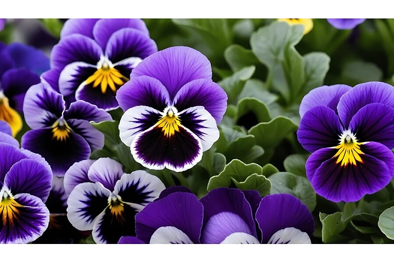 Purple and white violets