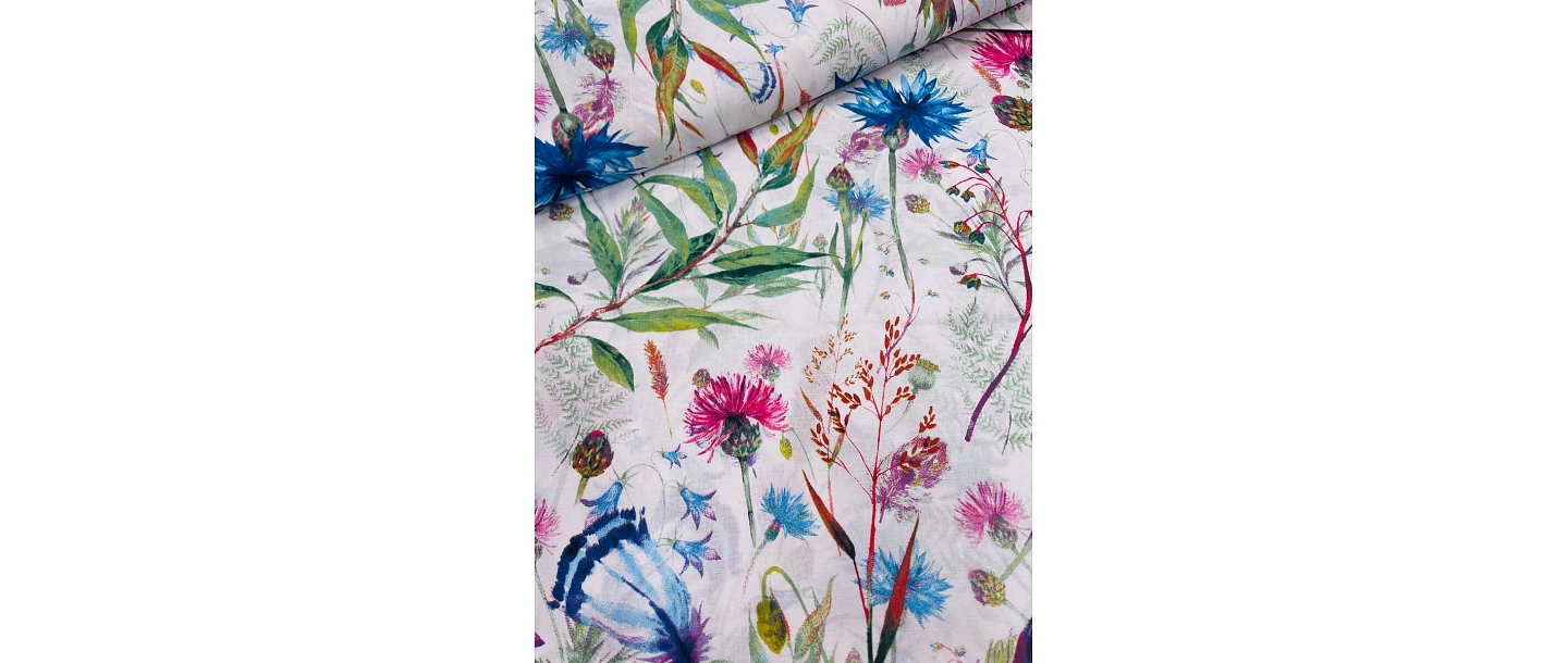 Cornflower pattern cotton fabric