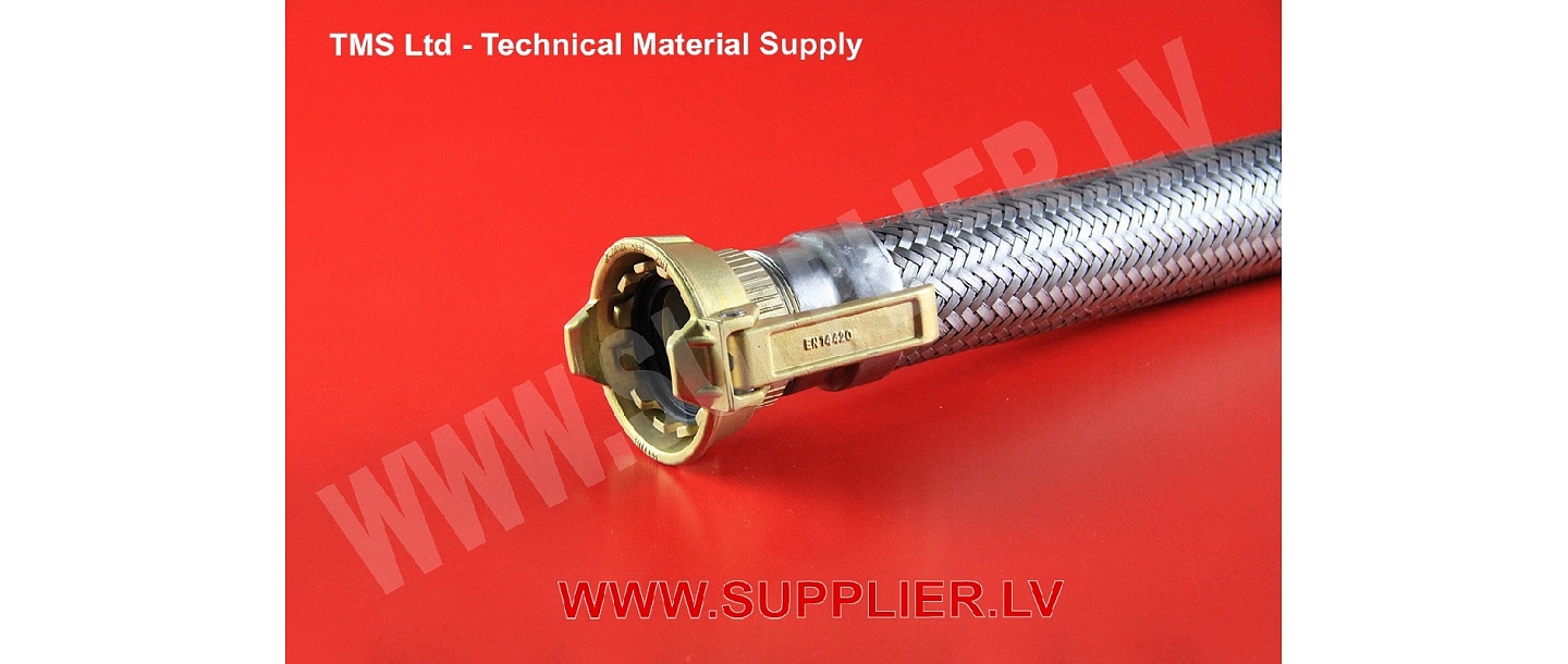 Stainless steel corrugated hoses with Tank Wagon / TW connection