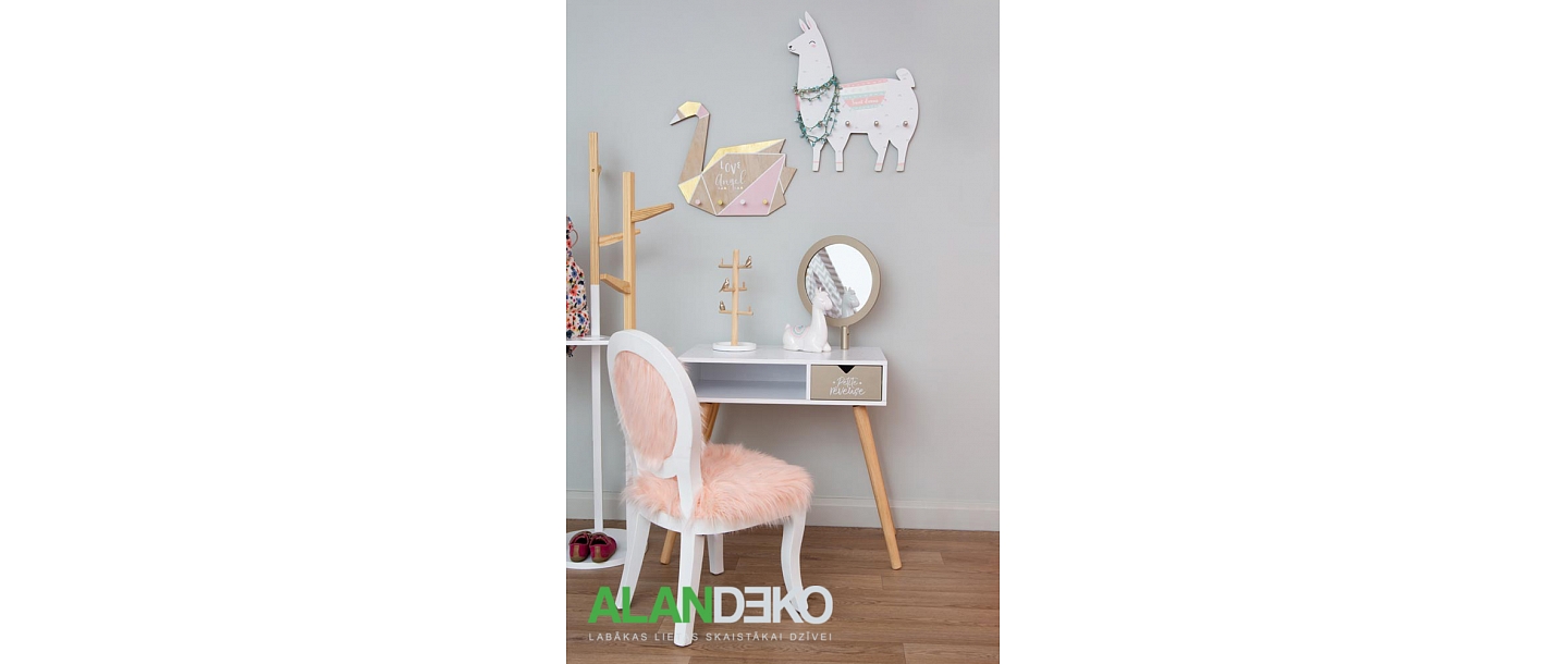 ALANDEKO bērnu istabas iekārtojums koka bērnu mēbeles rotaslietu turētājs galda spogulis drēbju statīvs