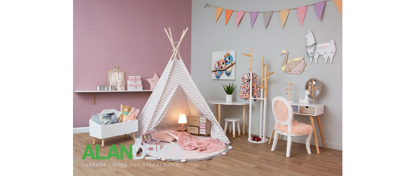 ALANDEKO интерьер детской комнаты детская мебель детская палатка коврики