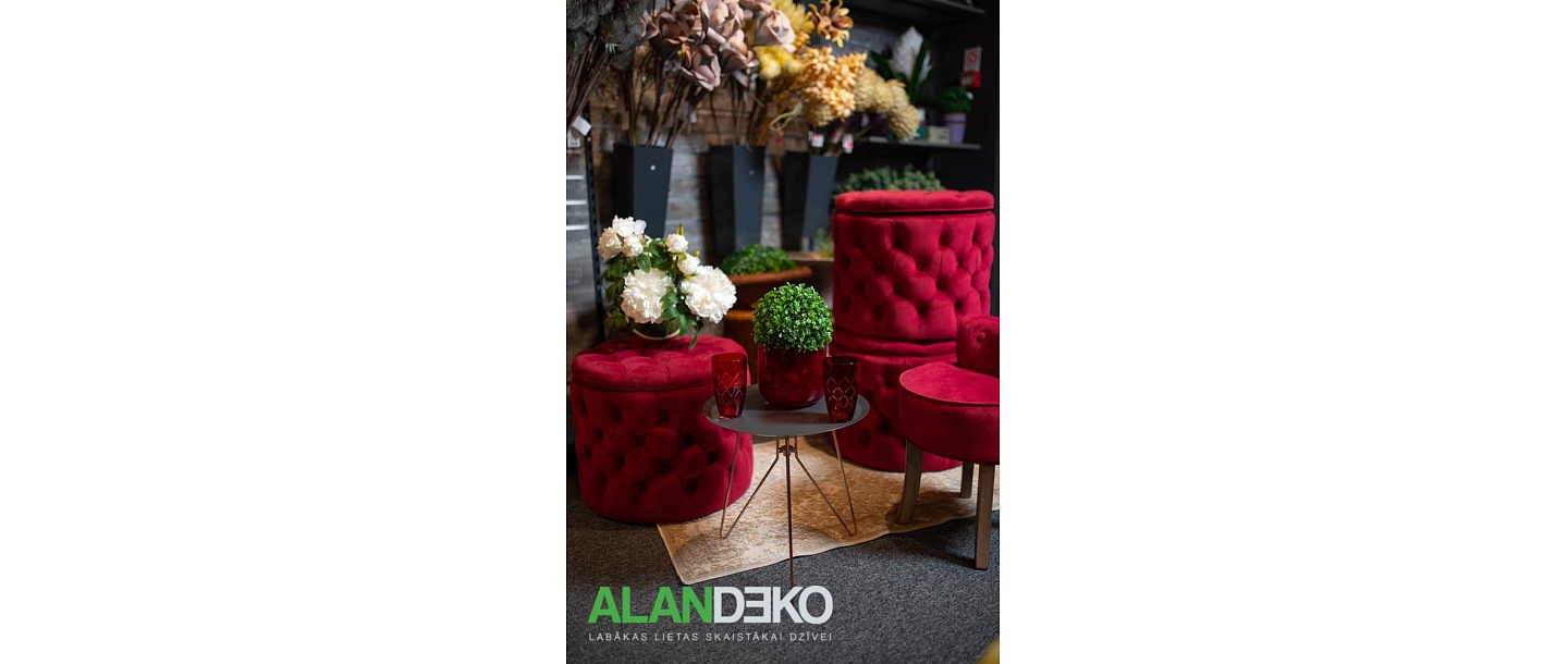 ALANDEKO storage furniture poufs artificial flowers stools
