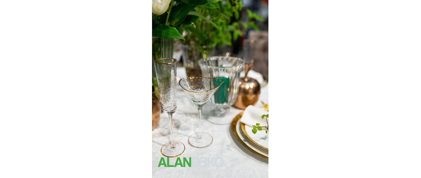 ALANDEKO crystal glasses gold tableware table decoration cocktail glasses champagne glasses dinnerware