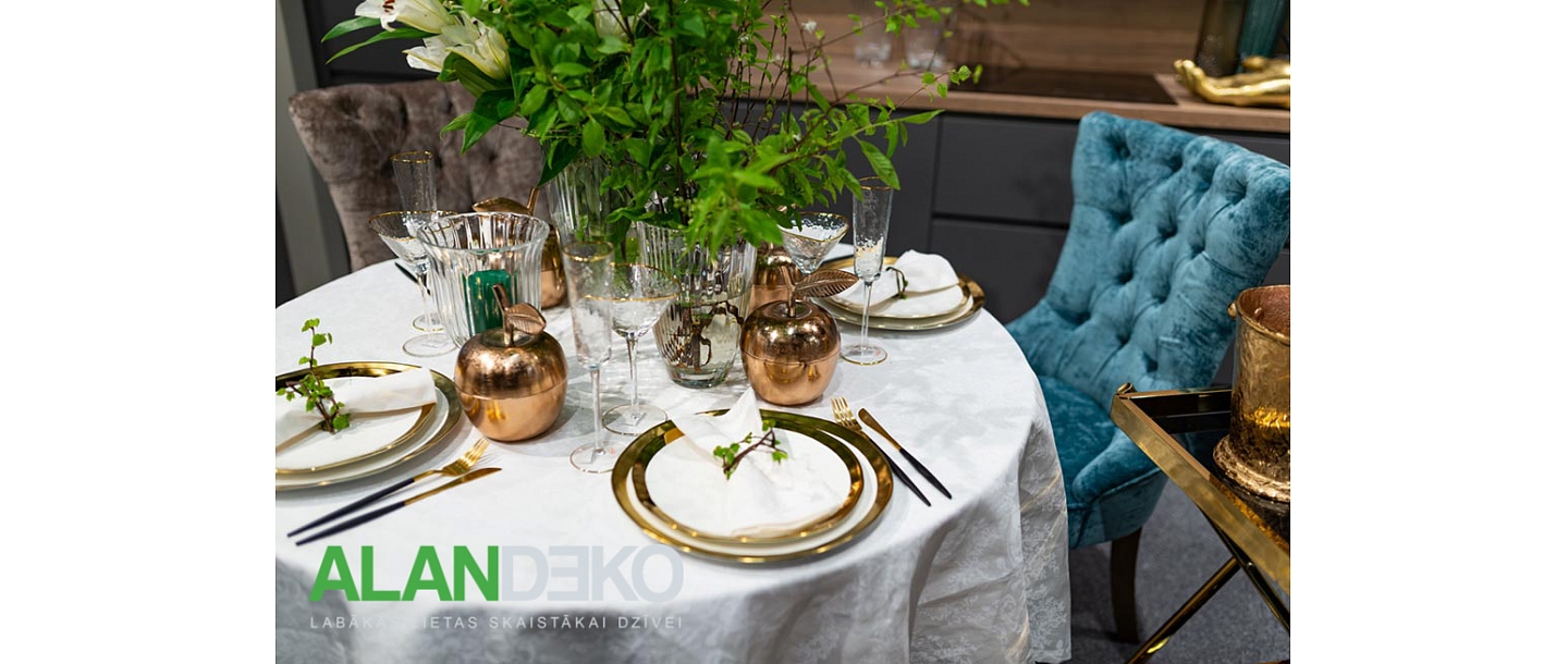 ALANDEKO dining table table napkins decorative storage dishes chairs