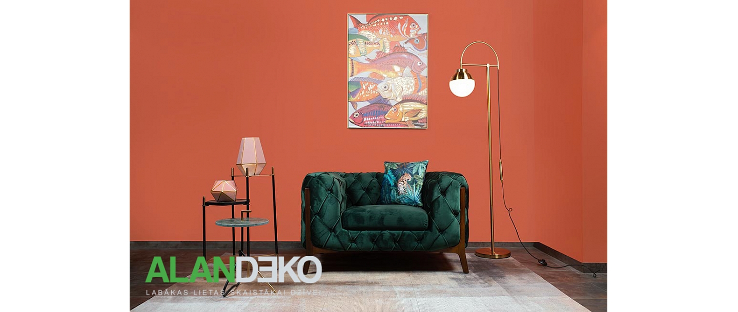ALANDEKO samta atpūtas krēsls modernas mēbeles istabas apgaismojums