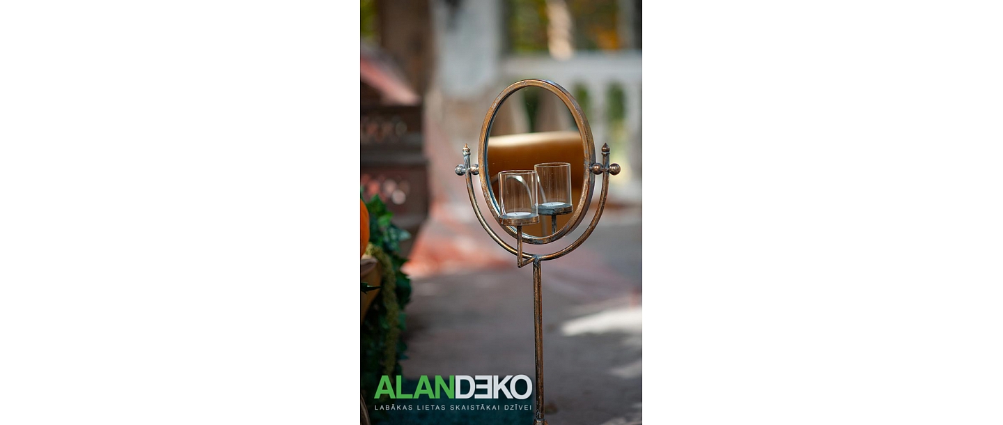 ALANDEKO svečtura statīvs spogulis interjera priekšmeti