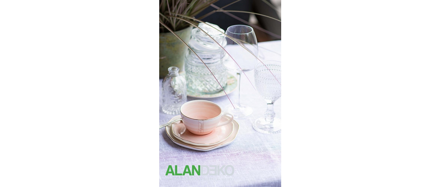 Чайная посуда ALANDEKO, керамические кофейные кружки, стеклянные стаканы, фарфоровая посуда