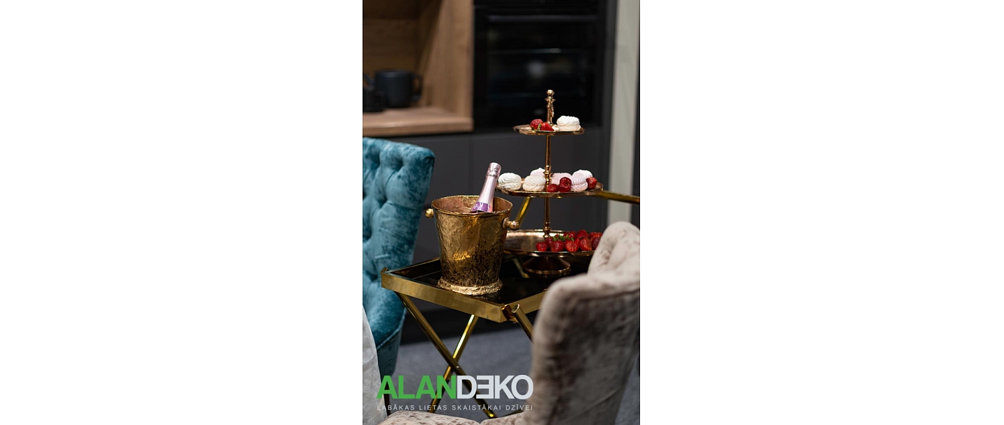 ALANDEKO wine cooler ice bucket three-tiered serving tray side table