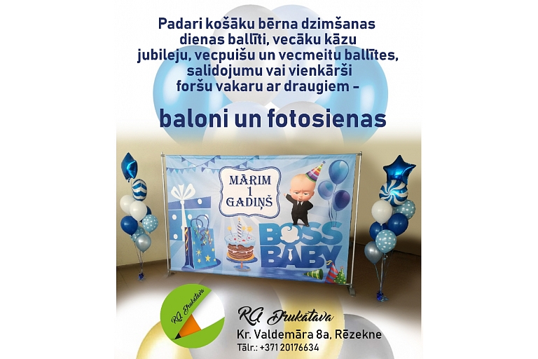 Photo wall balloons advertisement