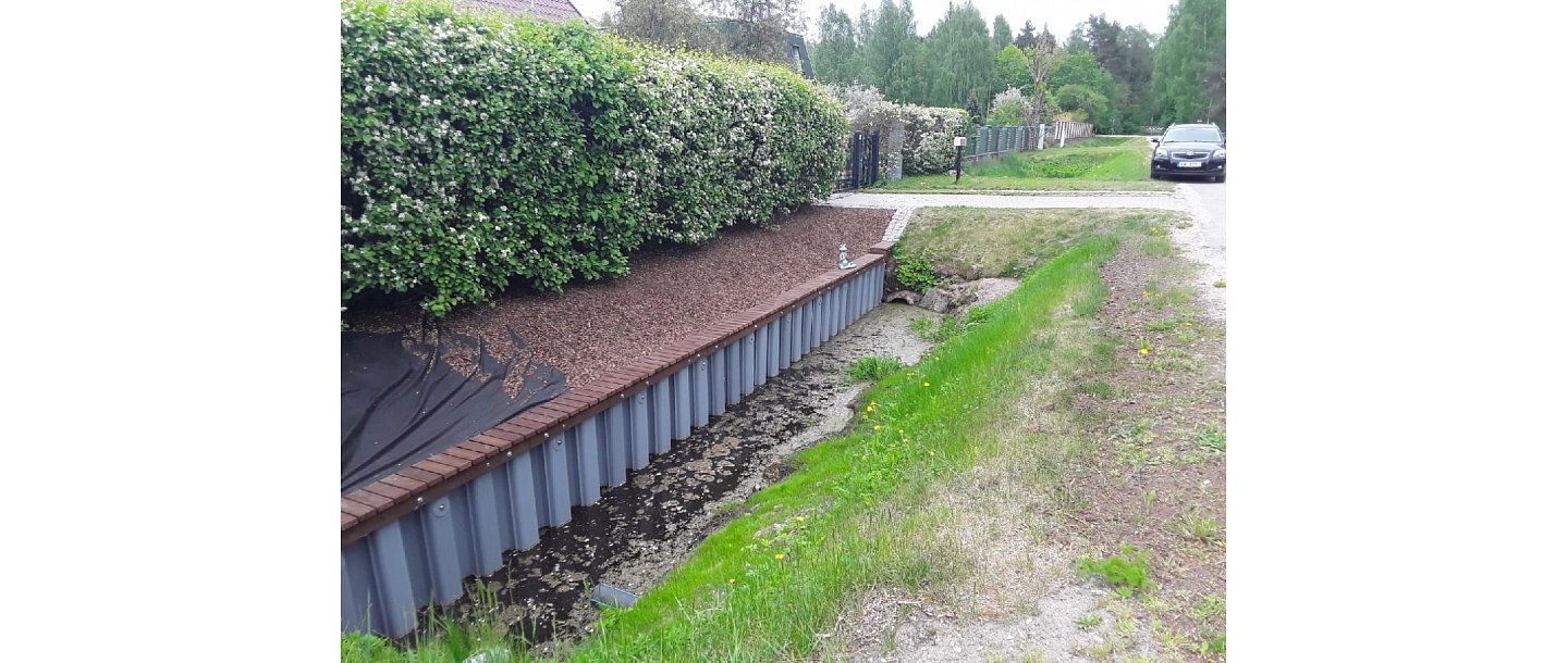 Excavation of water bodies and strengthening of the shoreline