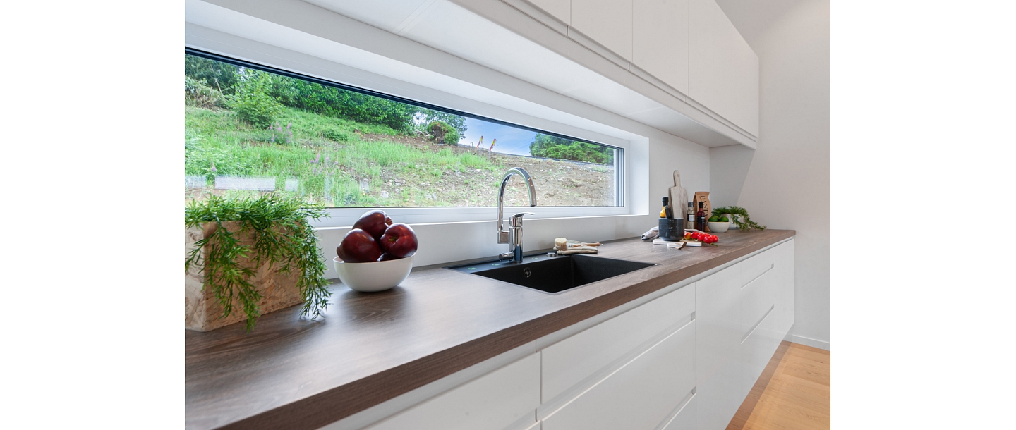 Kitchen with window view