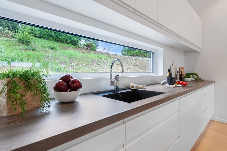Kitchen with window view