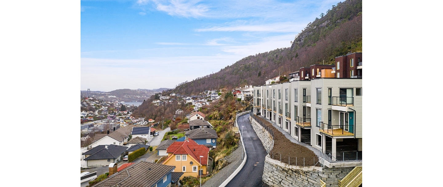 Wooden frame row houses