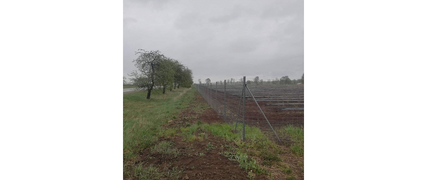 Agricultural fence with poles