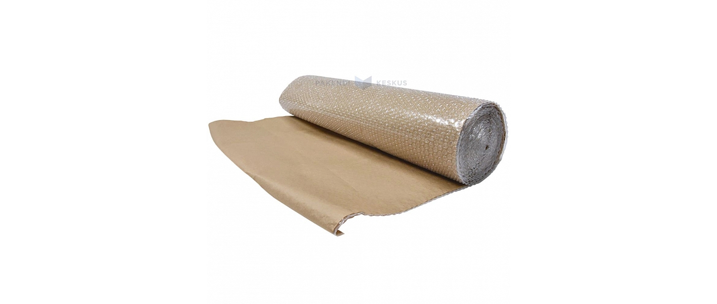Bubble wrap covered with brown paper 0, 75 m wide
