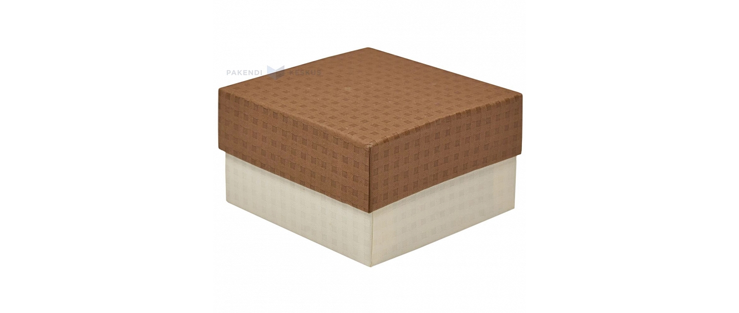 Gift box with beige base and brown lid