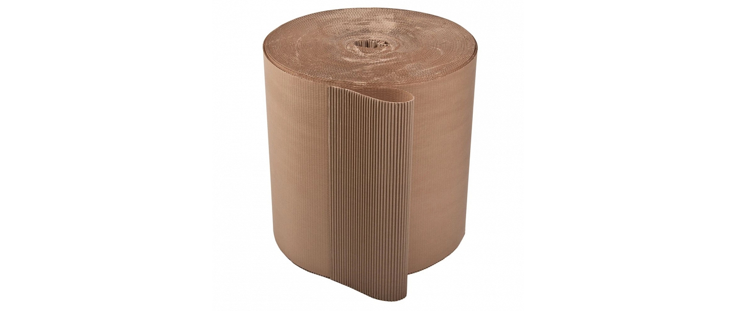 Corrugated cardboard in a roll