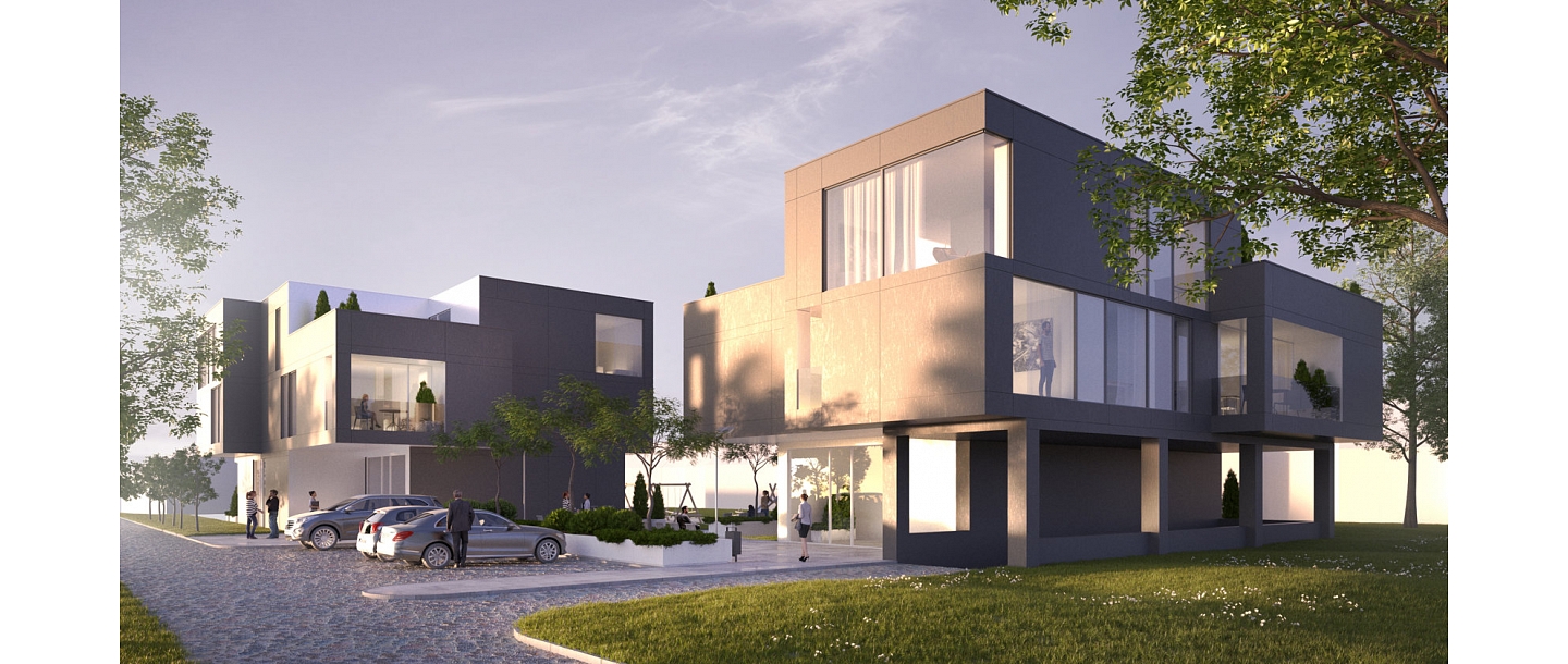 LOW-STORY MULTI-APARTMENT RESIDENTIAL BUILDING PROPOSAL. Riga, Kipsala. Sketch project 2018