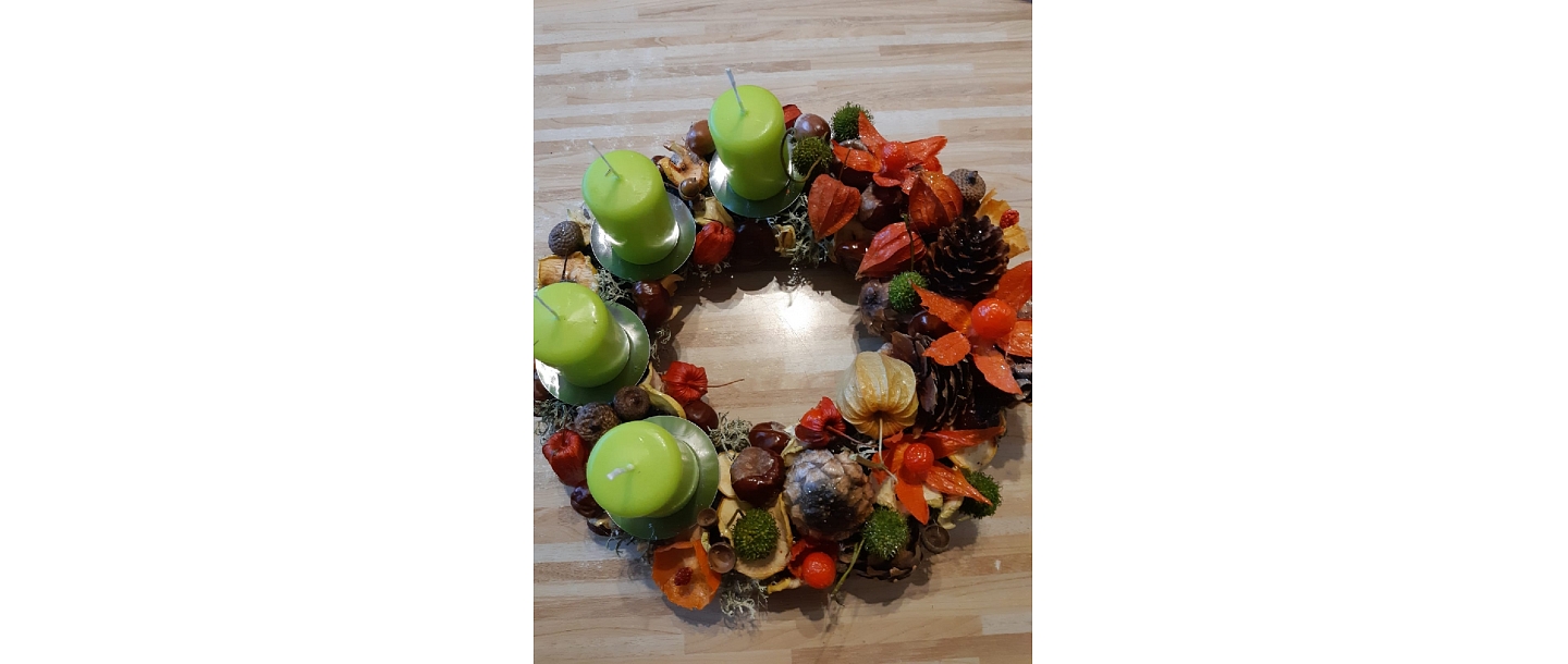 Advent wreaths. Flower shop in Baldone Meldra