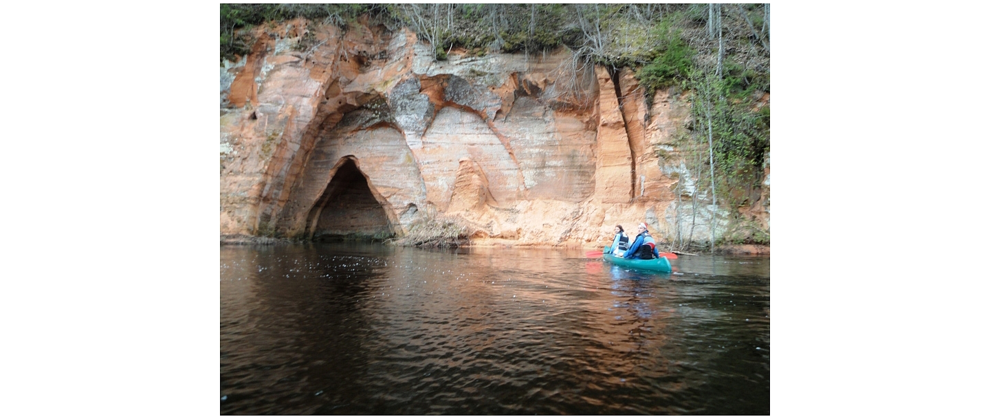 Canoe rental for boating on the Salaca River