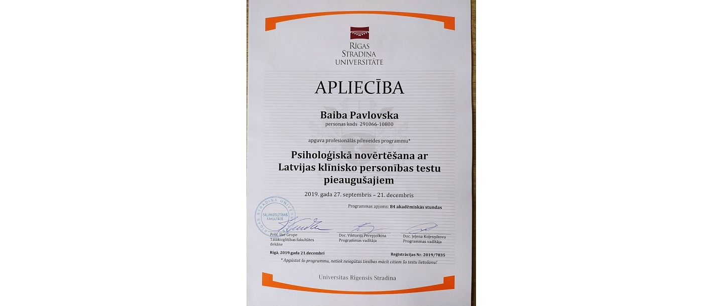 Pavlovska Baiba psychologist, Mg.psych. private practice