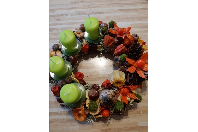 Advent wreaths. Flower shop in Baldone Meldra