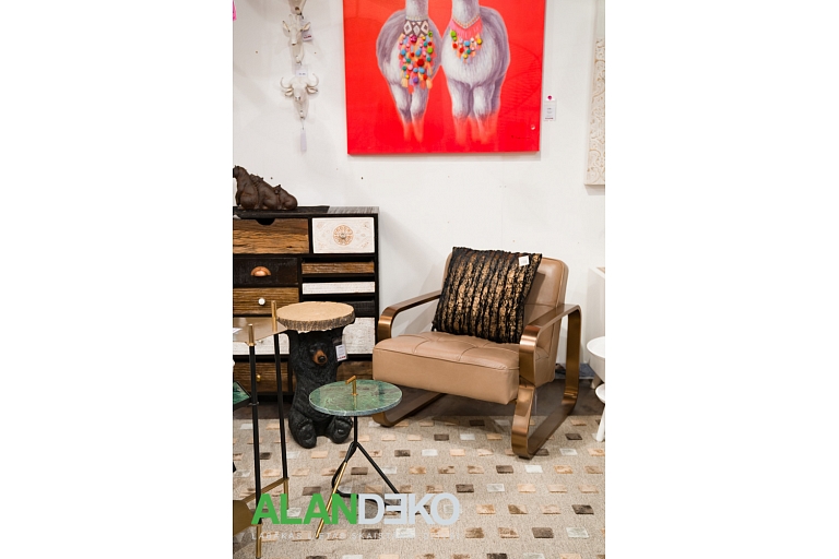 ALANDEKO armchairs, pillows, wall paintings, coffee tables