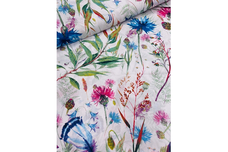 Cornflower pattern cotton fabric