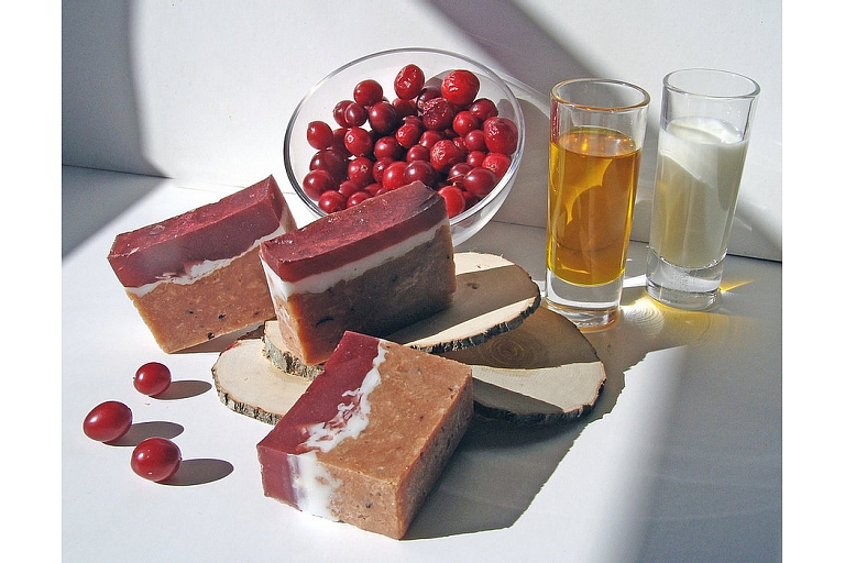 Cranberry goat milk soap